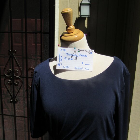 #378  NEW WOMEN'S NAVY DRESS BY CONNECTED APPAREL  (SIZE 16) - Picture 2 of 4